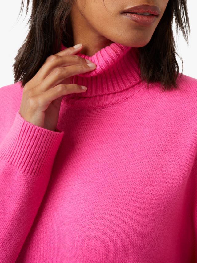 Bright pink shop polo neck jumper