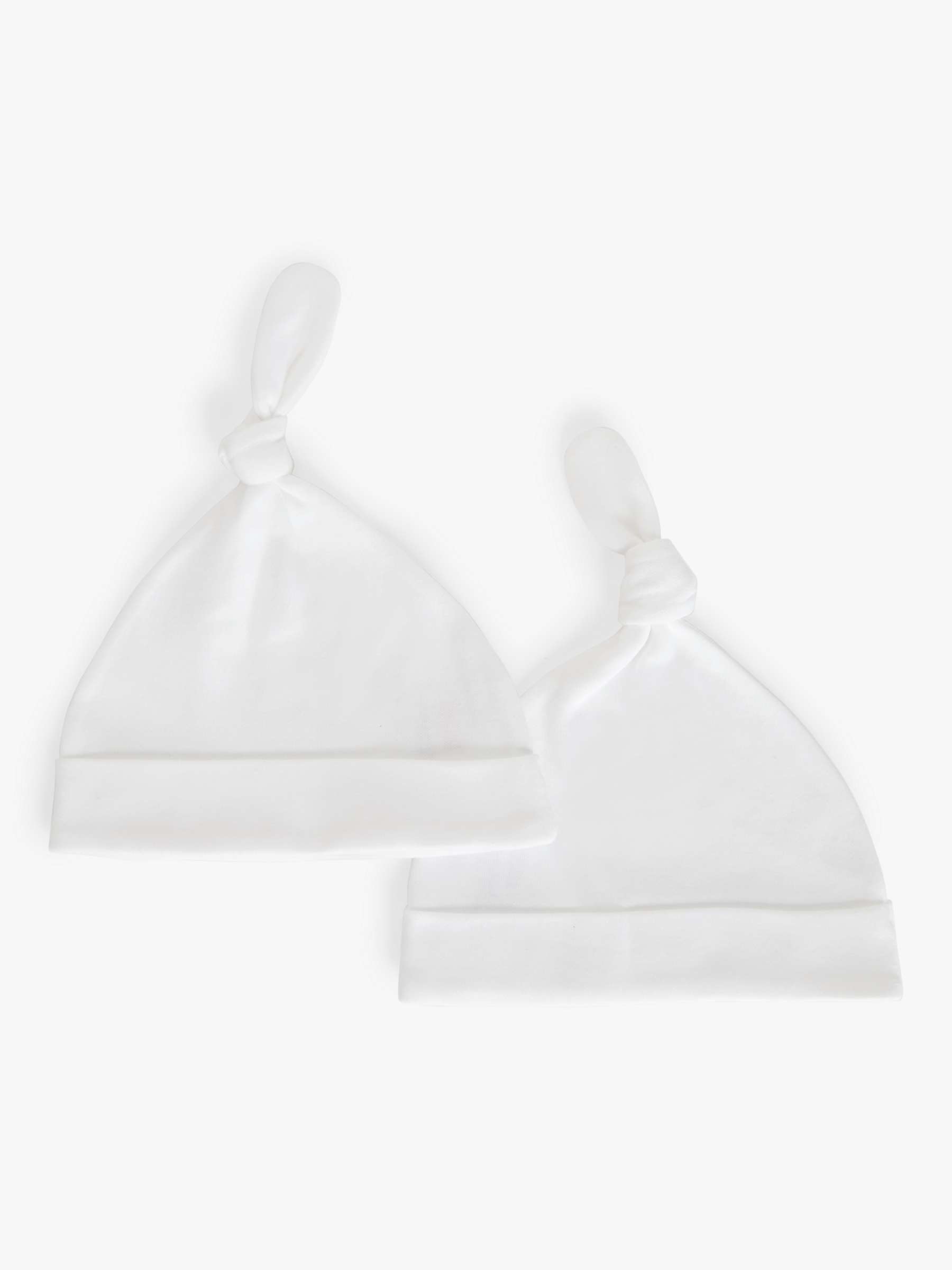 Buy John Lewis Cotton Baby Hat, Pack of 2, White Online at johnlewis.com