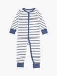Polarn O. Pyret Baby Stripe Sleepsuit, Blue/White