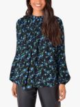 Ro&Zo Ditsy Floral Blouse, Black/Blue
