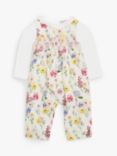 John Lewis & Partners Heirloom Collection Floral Jersey Dungaree Set, Multi