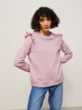 AND/OR Sadie Cotton Frill Sweatshirt, Pink Marl