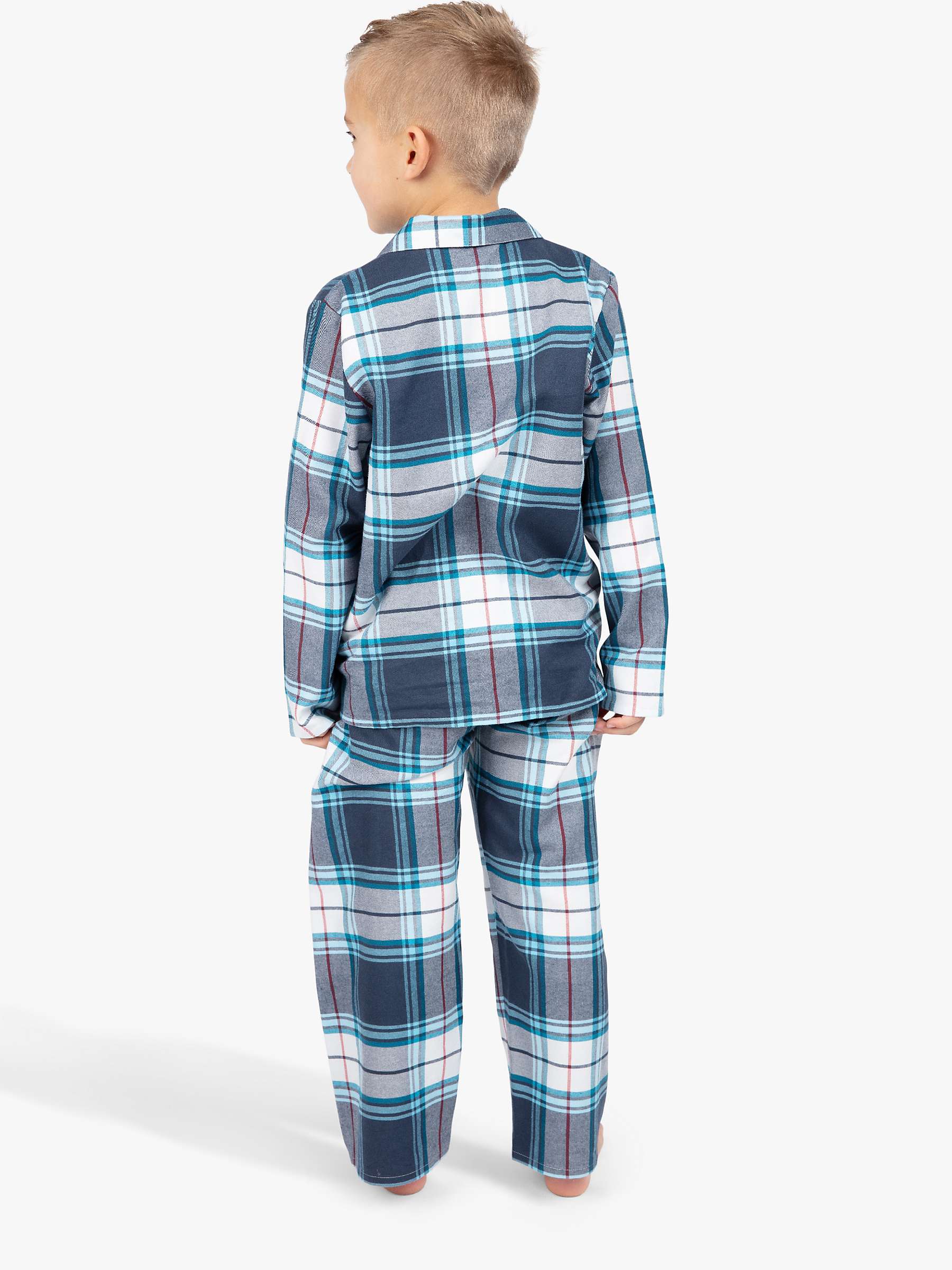 Buy Cyberjammies Kids' Lewis Check Pyjama Set, Blue Online at johnlewis.com