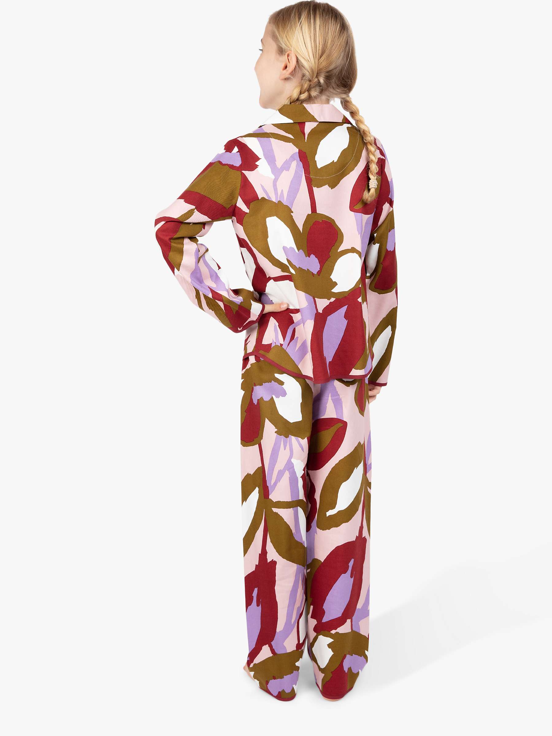 Buy Cyberjammies Kids' Nina Abstract Print Pyjamas, Burgundy Online at johnlewis.com