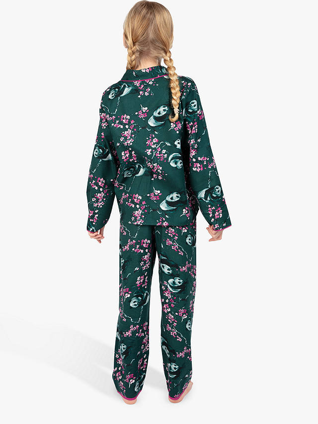 Cyberjammies Kids' Penny Panda Print Pyjamas, Emerald