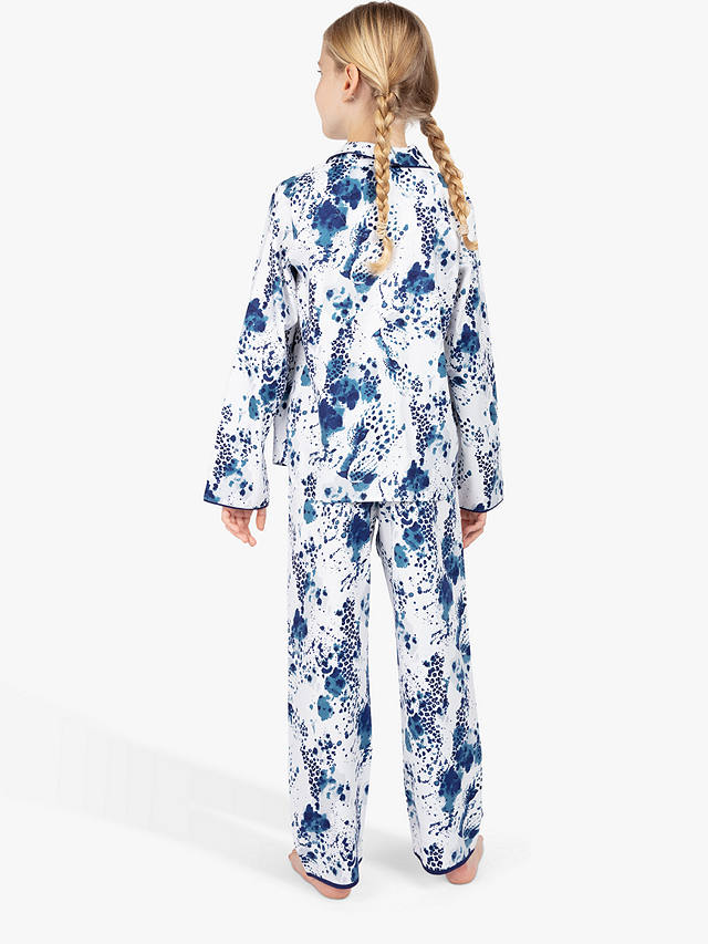 Cyberjammies Kids' Ellie Leopard Print Pyjama Set, Blue/Multi