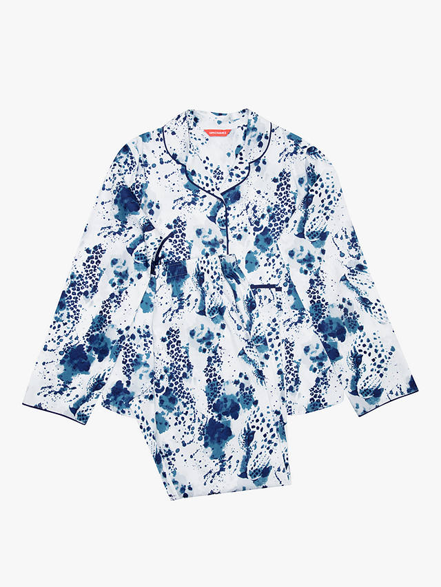 Cyberjammies Kids' Ellie Leopard Print Pyjama Set, Blue/Multi