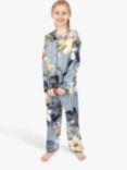 Cyberjammies Kids' Rachel Floral Pyjama Set, Grey