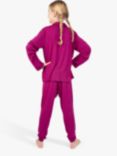 Cyberjammies Kids' Natasha Plain Pyjama Set, Cerise
