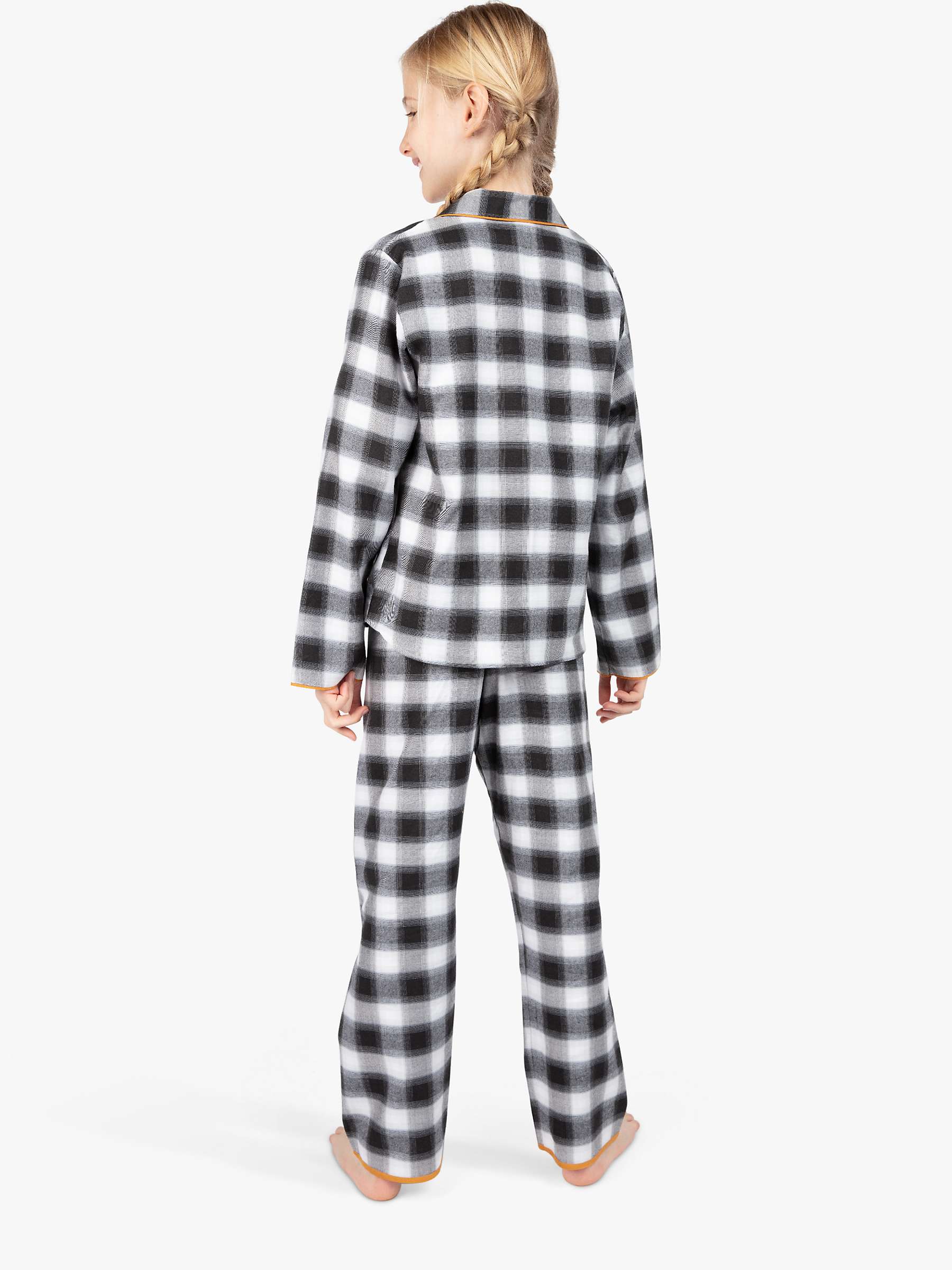 Buy Cyberjammies Kids' Annie Check Pyjama Set, Charcoal Online at johnlewis.com