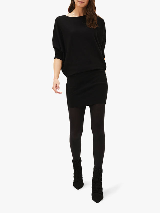 Phase Eight Becca Batwing Knitted Dress, Black