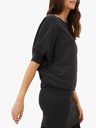 Phase Eight Becca Batwing Knitted Dress, Charcoal