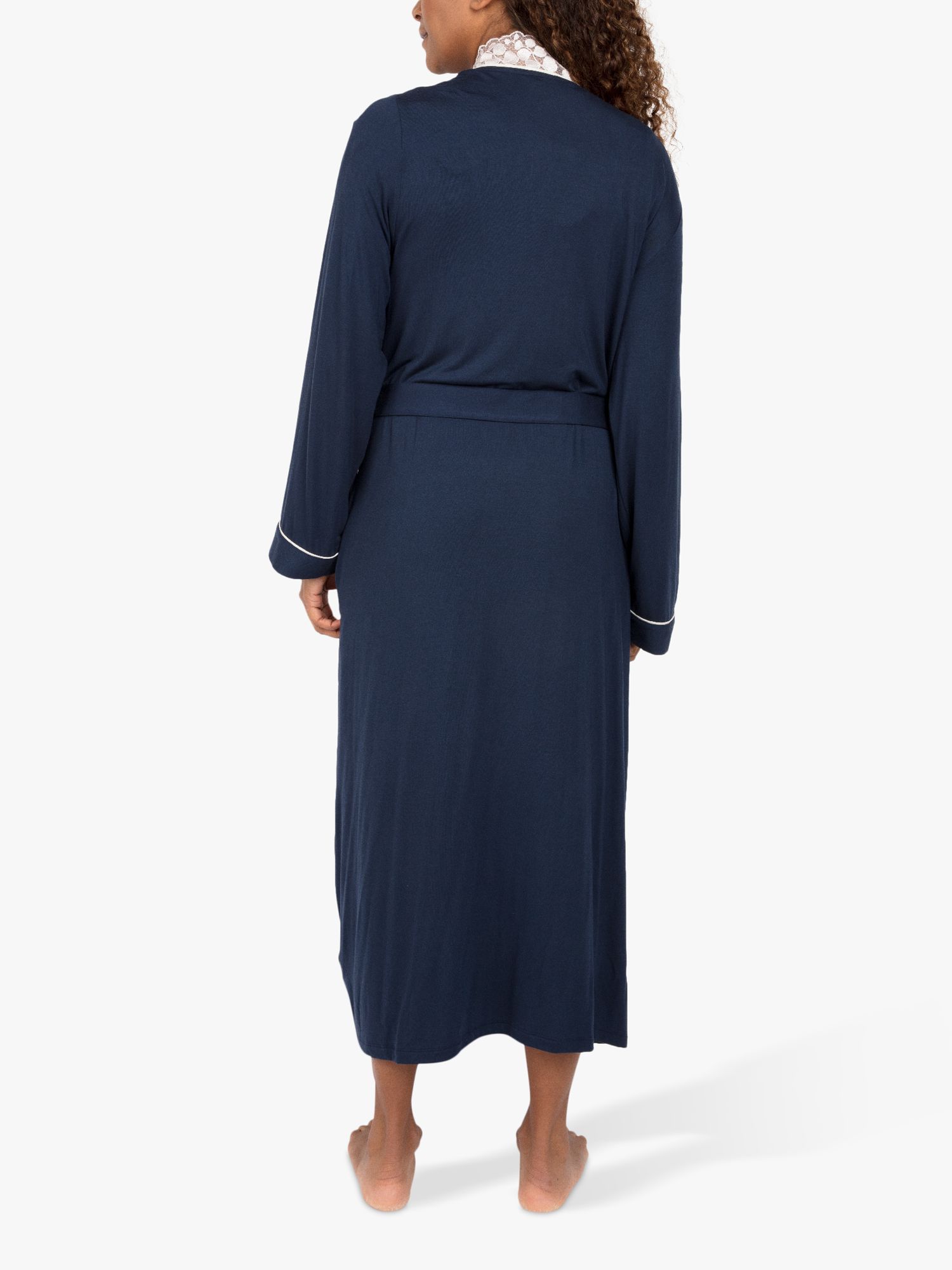 Buy Nora Rose by Cyberjammies Lace Trim Dressing Gown, Navy Online at johnlewis.com