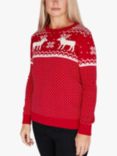 The Little Tailor Ladies Fairisle Christmas Jumper, Red