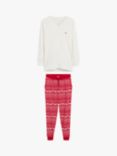 The Little Tailor Ladies Christmas Pyjama Set, Red