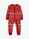 The Little Tailor Baby Christmas Fairisle Sleepsuit, Red