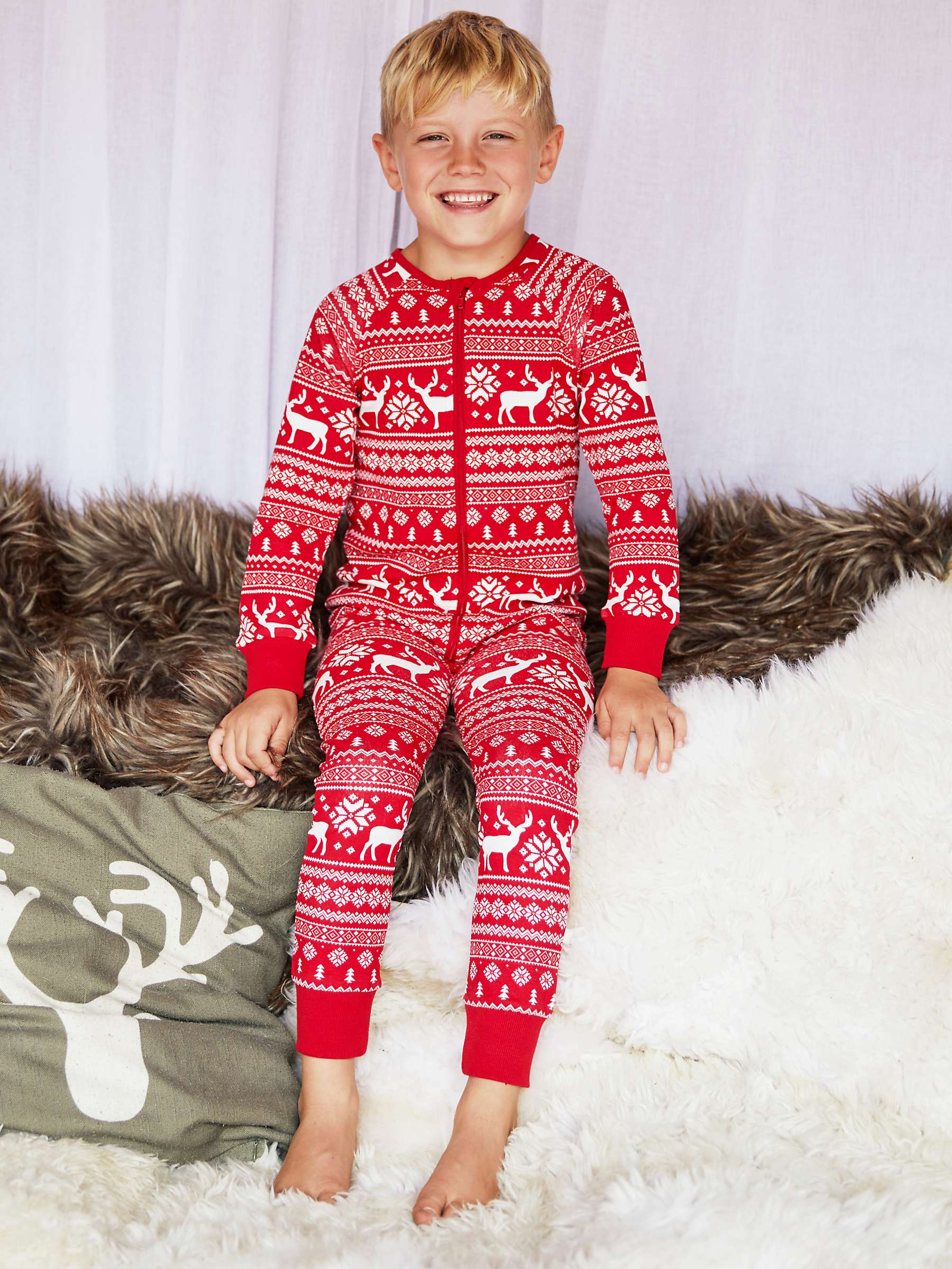 Buy The Little Tailor Kids' Christmas Fairisle Onesie Online at johnlewis.com