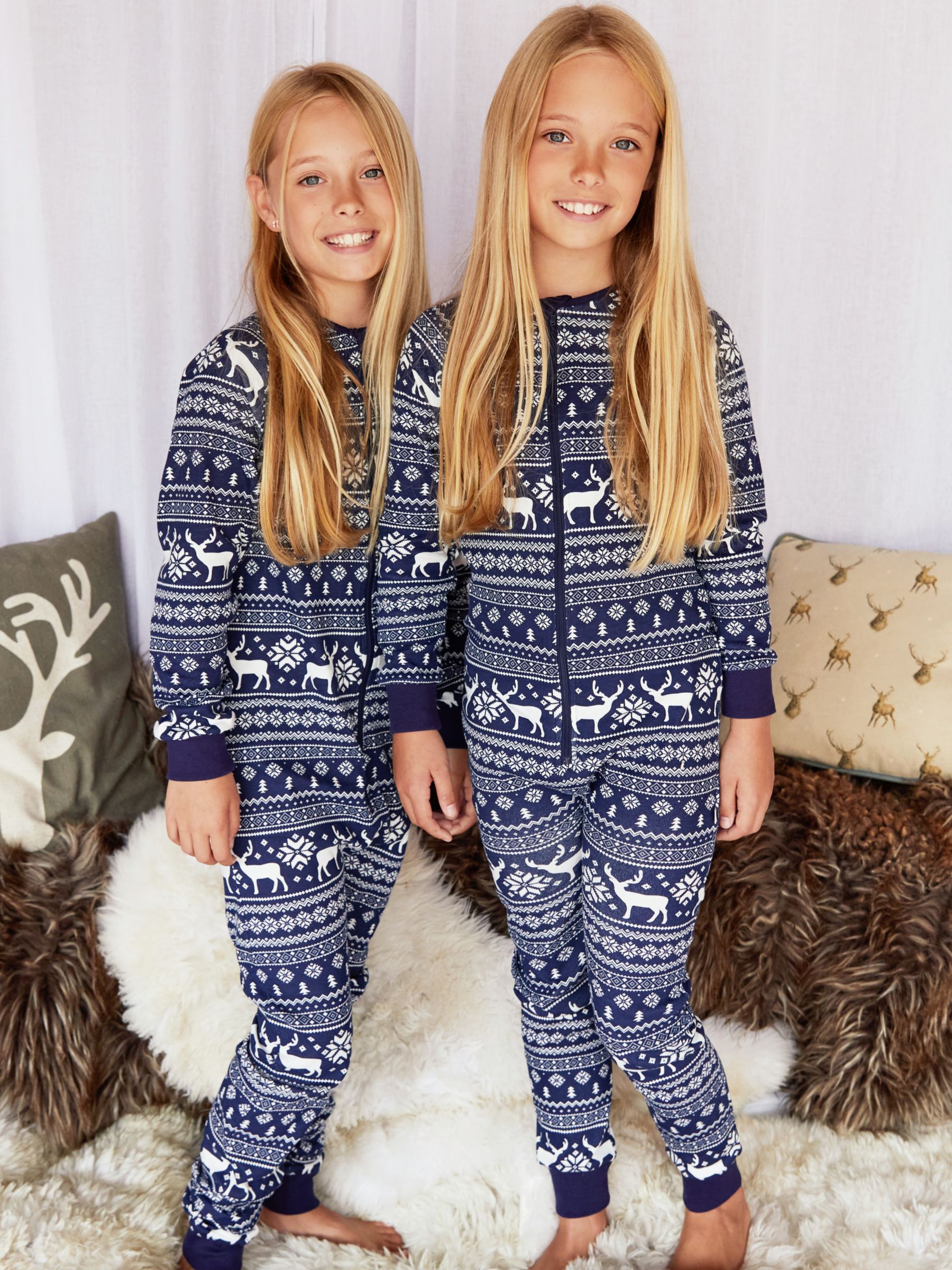 John Lewis & Partners Girls' Christmas Fairy Jersey Onesie, Blue