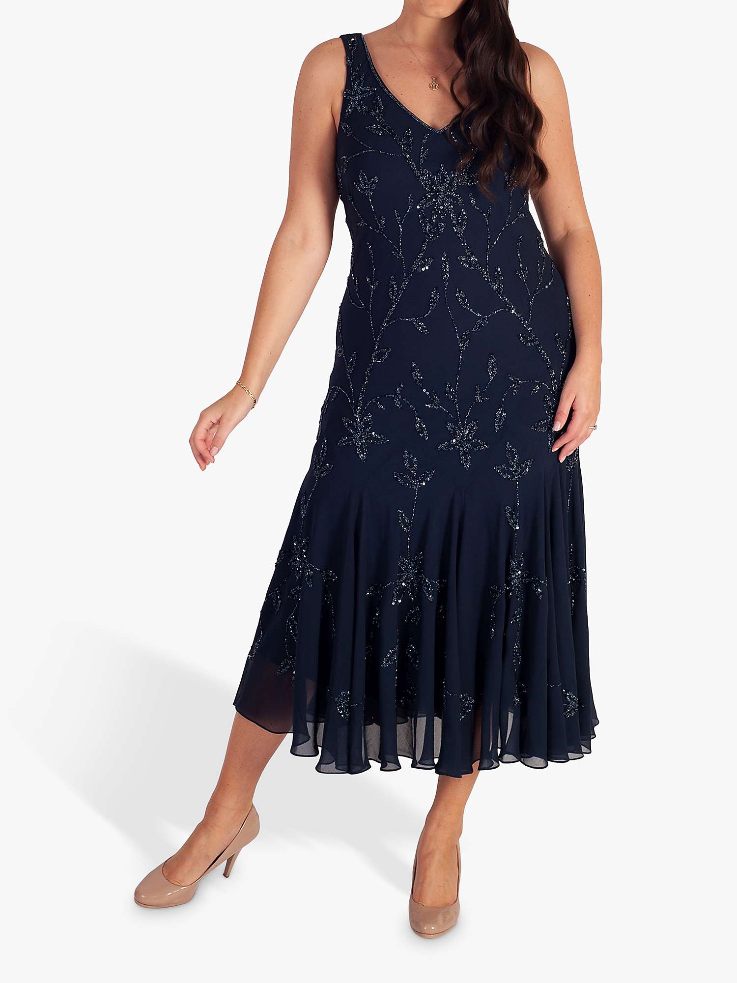 Buy chesca Allover Beaded Dress, Navy Online at johnlewis.com