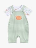 Mini Cuddles Baby Tiger Short Dungaree and T-Shirt Set, Green