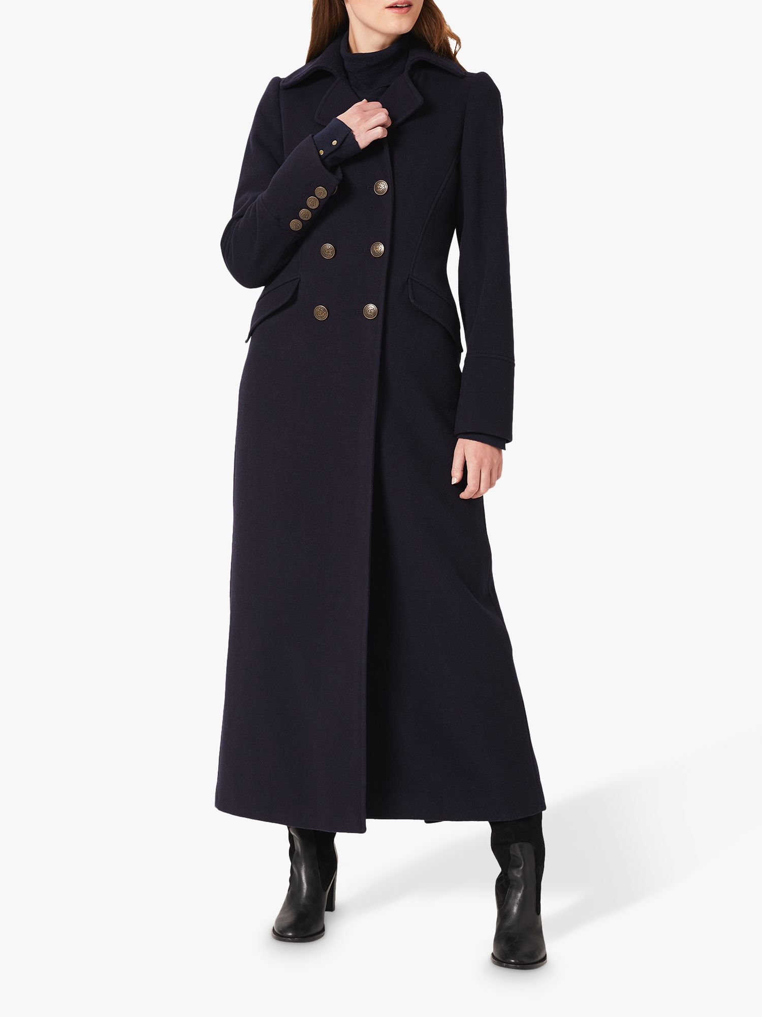 Hobbs Brenna Double Breasted Cashmere Blend Long Coat