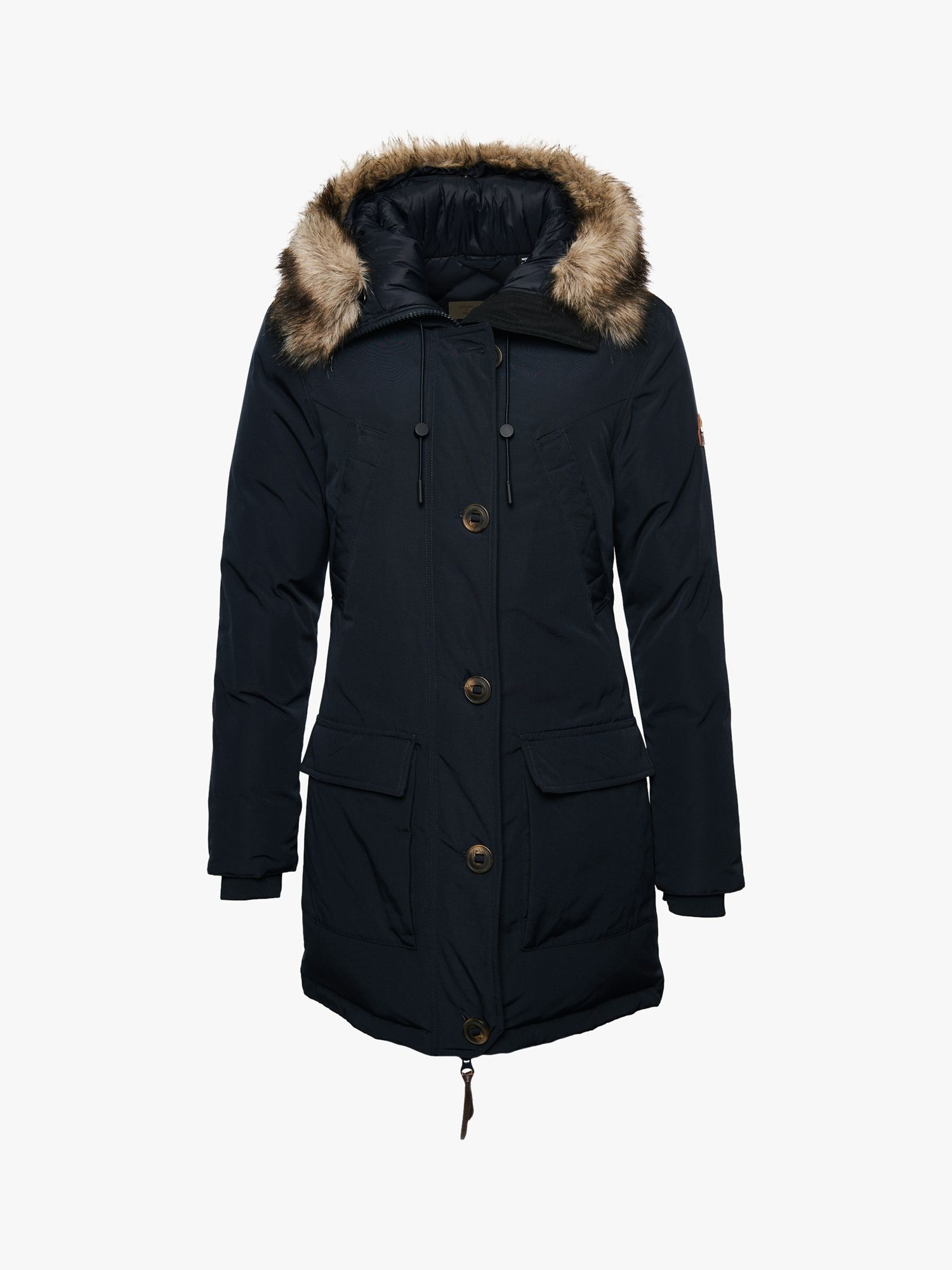 Superdry Rookie Down Parka, Navy at John Lewis & Partners