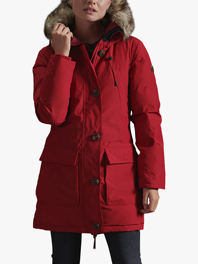 Superdry Rookie Down Parka, Chili Pepper at John Lewis & Partners