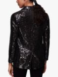 Whistles Sequin Double Breasted Jacket, Black