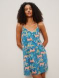 AND/OR Bali Tiger Print Chemise, Blue/Multi
