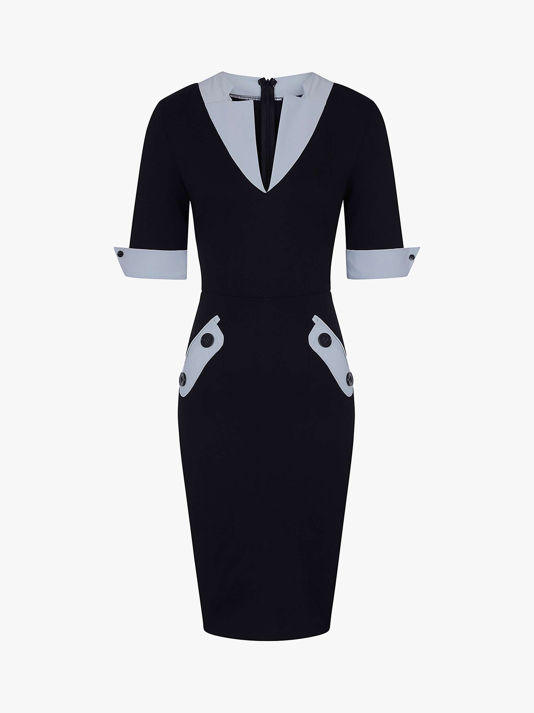 Buy HotSquash Contrast Detail Dress, Black/Grey Online at johnlewis.com