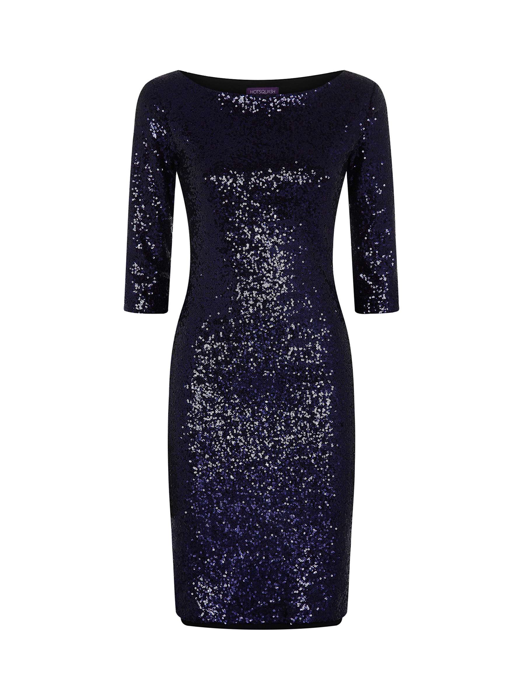 Buy HotSquash Sequin Embellished Mini Dress, Dark Blue Online at johnlewis.com