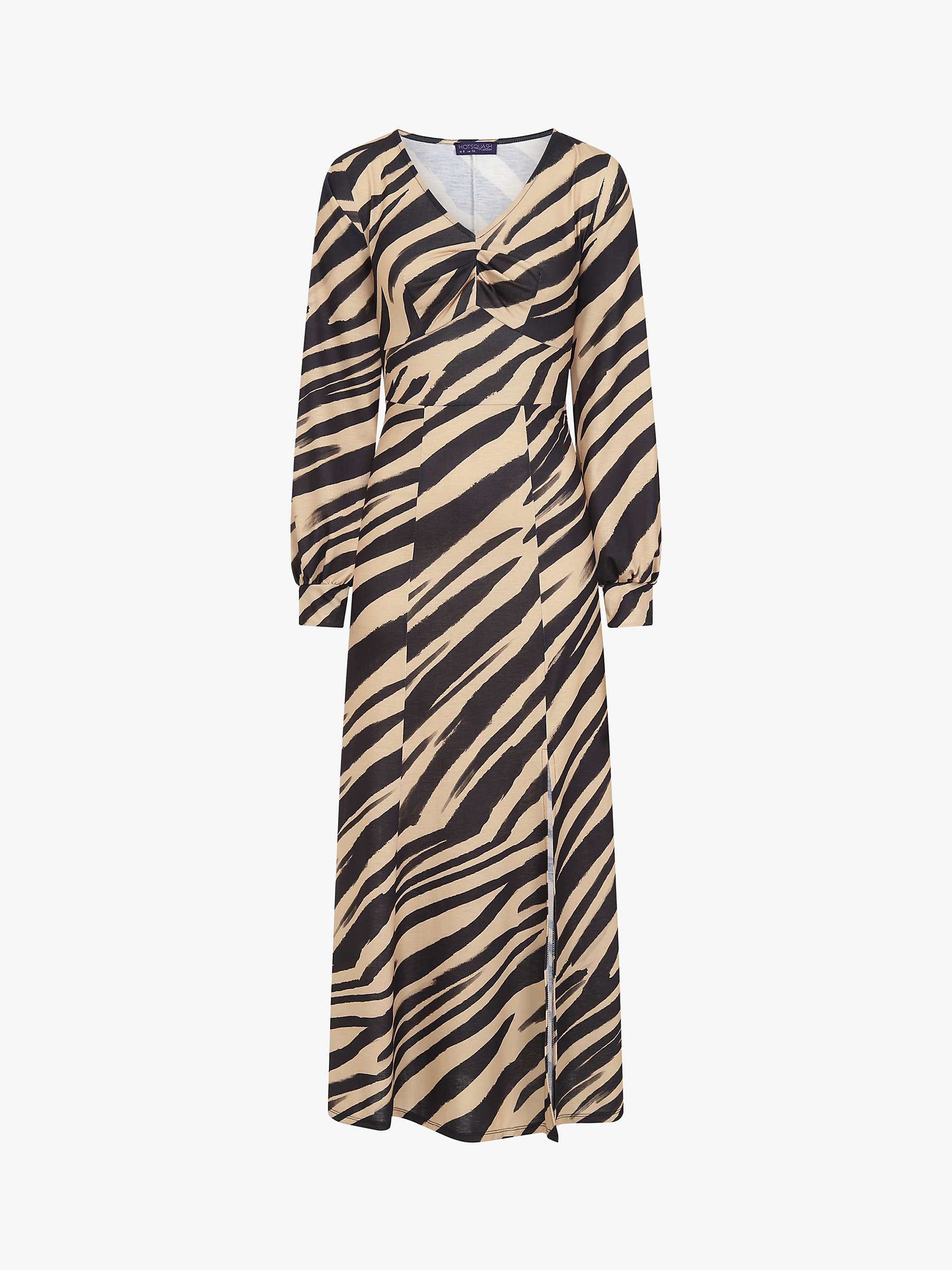 HotSquash Long Sleeve Animal Print Maxi Dress, Camel/Black at John ...