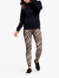 HotSquash All Day Animal Print Leggings, Camel/Multi at John Lewis