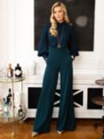 HotSquash Blouson Wide Leg Jumpsuit, Woodland Teal