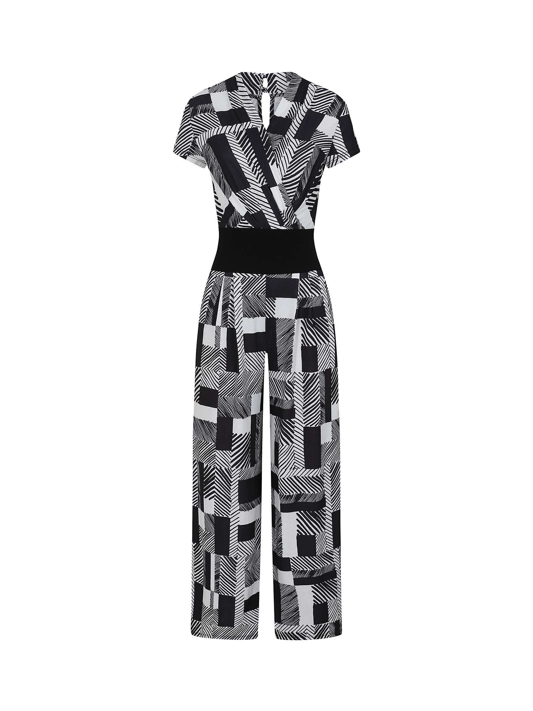 Buy HotSquash Geometric Stripe Print Wide Leg Jumpsuit, Black/White Online at johnlewis.com