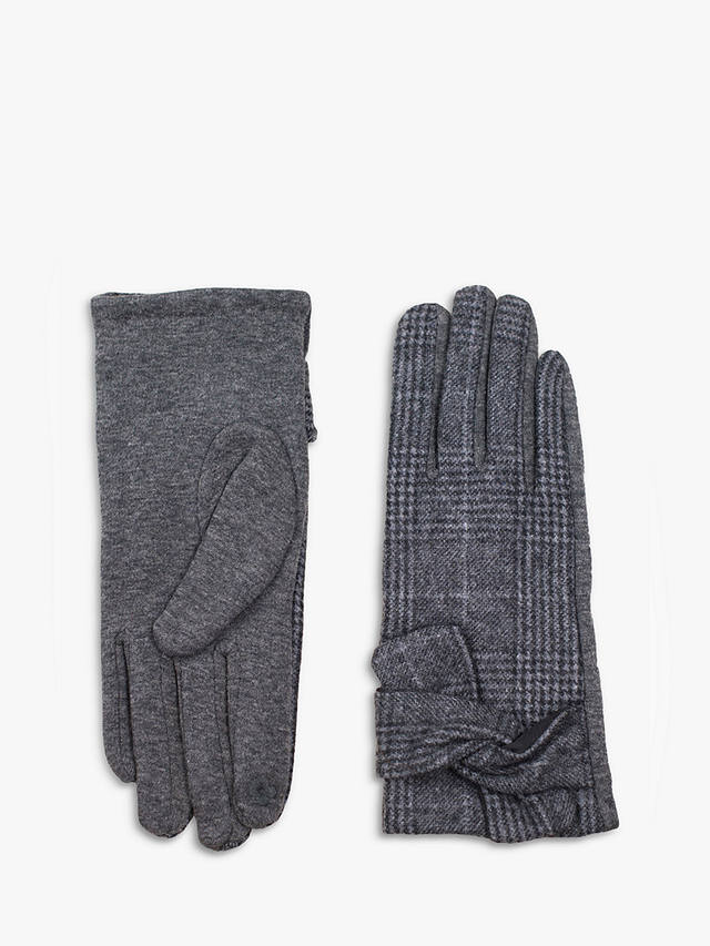 HotSquash Check Print Gloves, Grey
