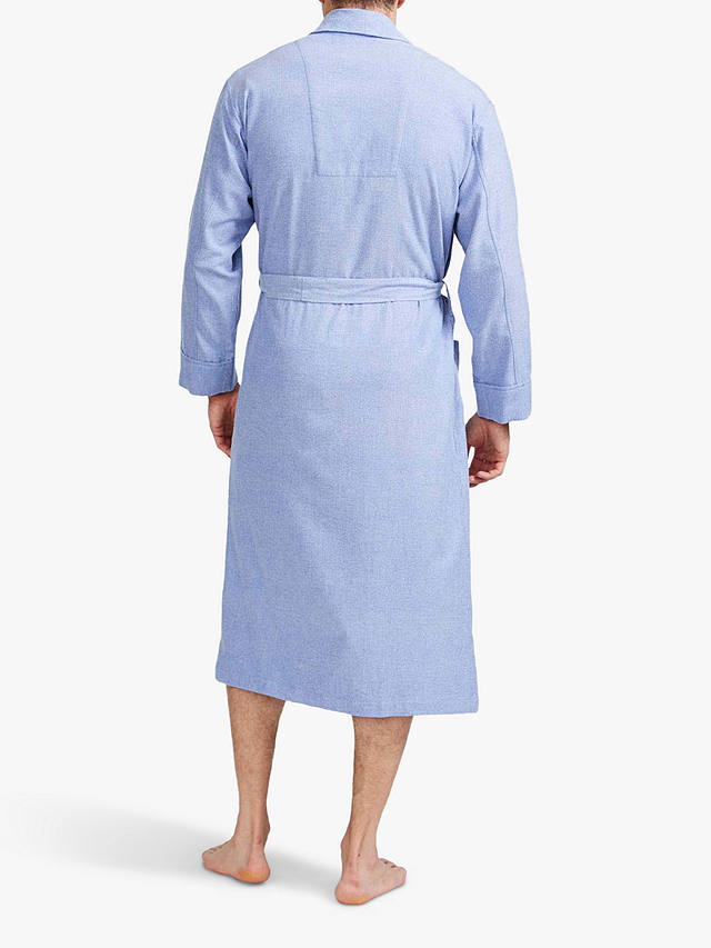 British Boxers Herringbone Brushed Cotton Dressing Gown, Staffordshire Blue