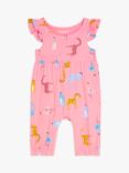 ANYDAY John Lewis & Partners Baby Animals Print Romper, Pink