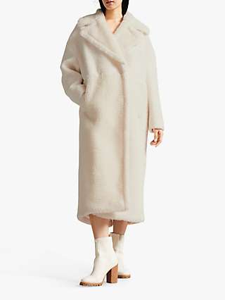 Ted Baker Emiliyy Faux Fur Long Coat, Ivory