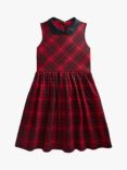 Ralph Lauren Kids' Plaid Check Stretch Ponte Dress, Red
