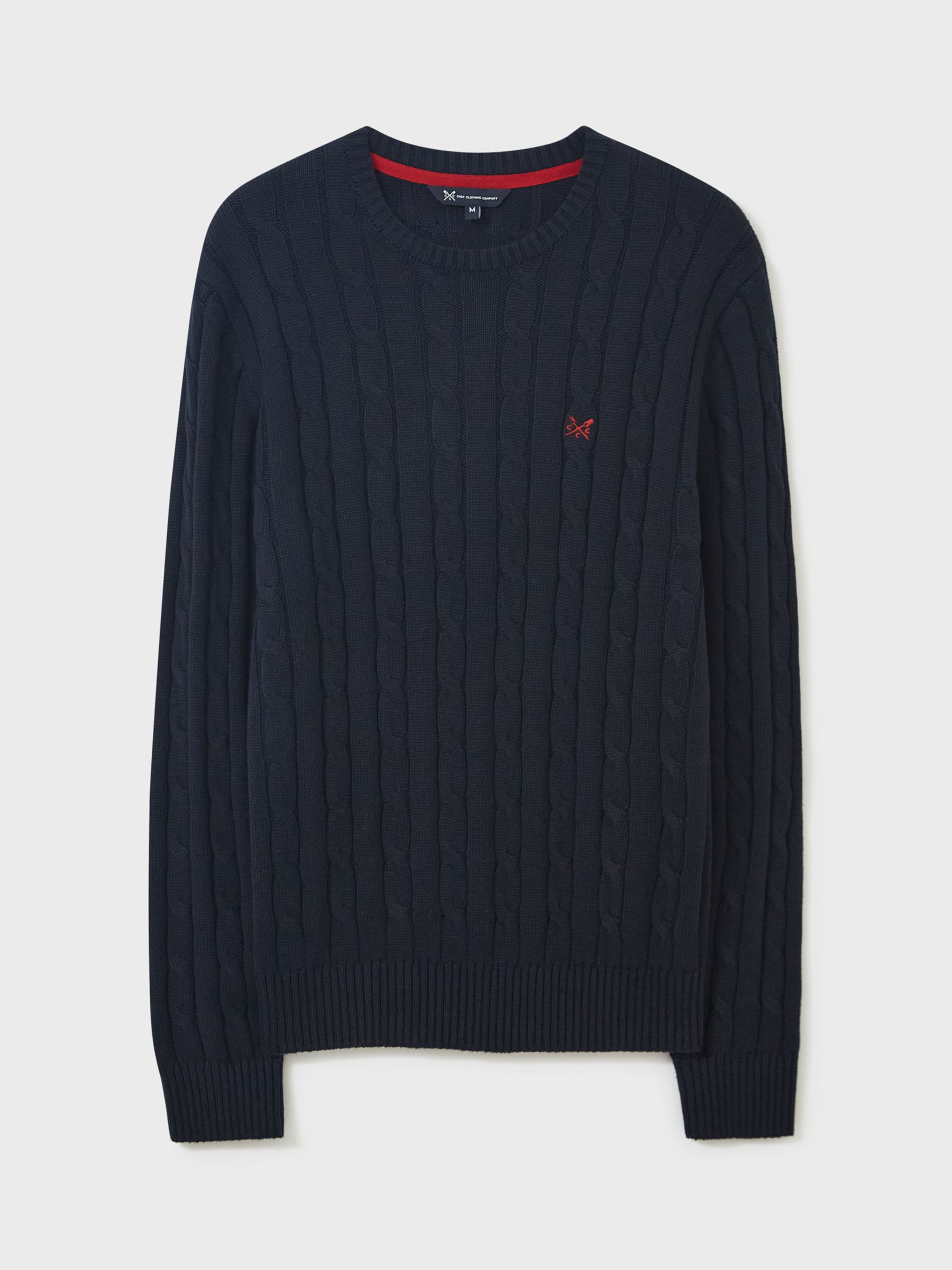 Crew Clothing Regatta Cable Knit Jumper, Dark Blue at John Lewis & Partners