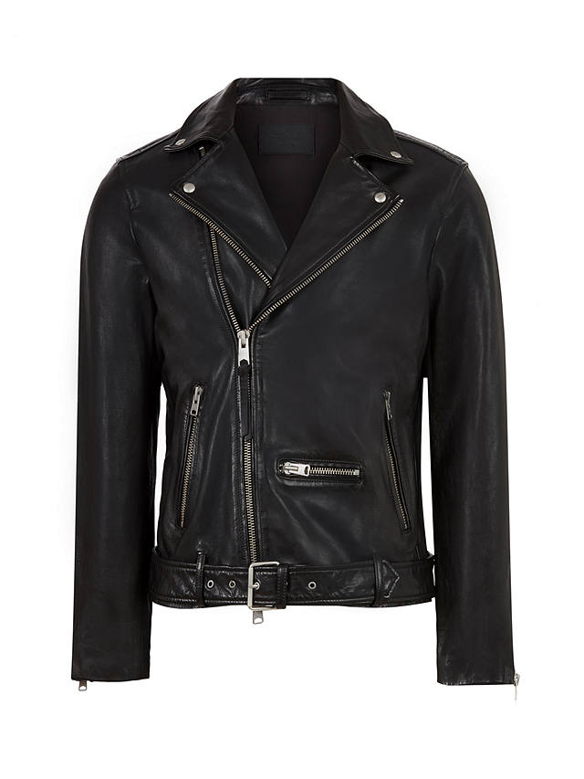 AllSaints Wick Leather Biker Jacket, Black
