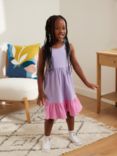 John Lewis ANYDAY Kids' Relaxed Colour Block Tiered Dress