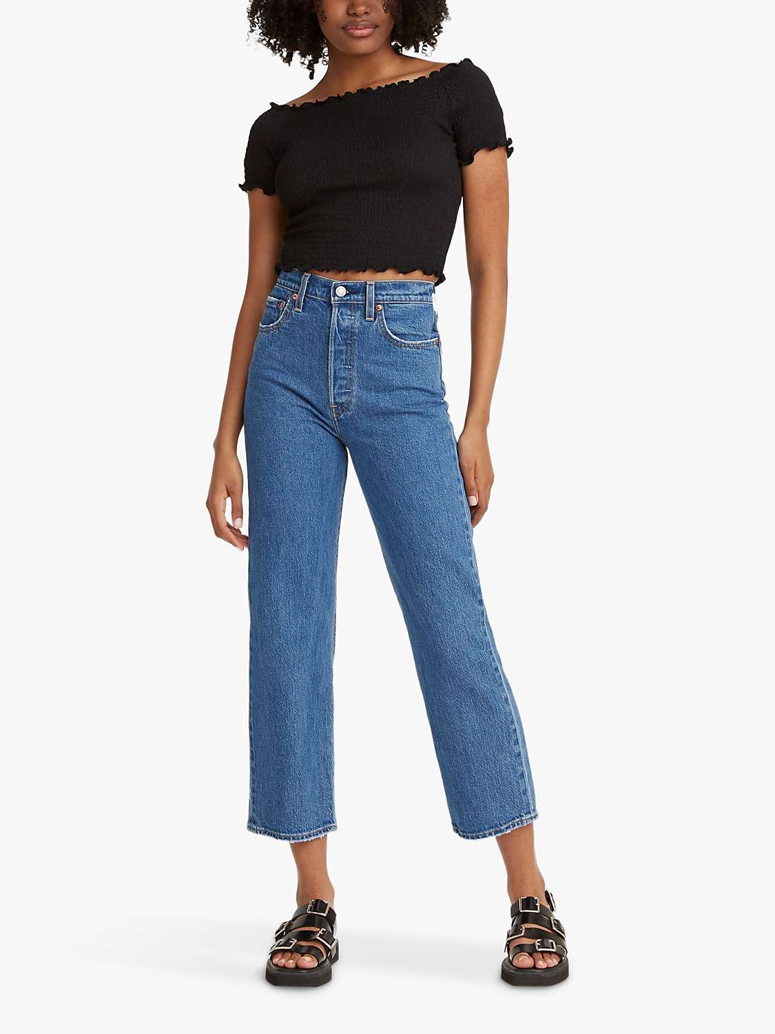 Buy Levi's Ribcage Straight Cut Cropped Jeans Online at johnlewis.com