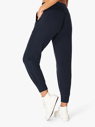 Sweaty Betty Gary Luxe Fleece Yoga Pants, Navy at John Lewis & Partners