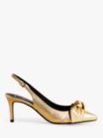 Ted Baker Kriisty Leather Bow Slingback Court Shoes, Gold