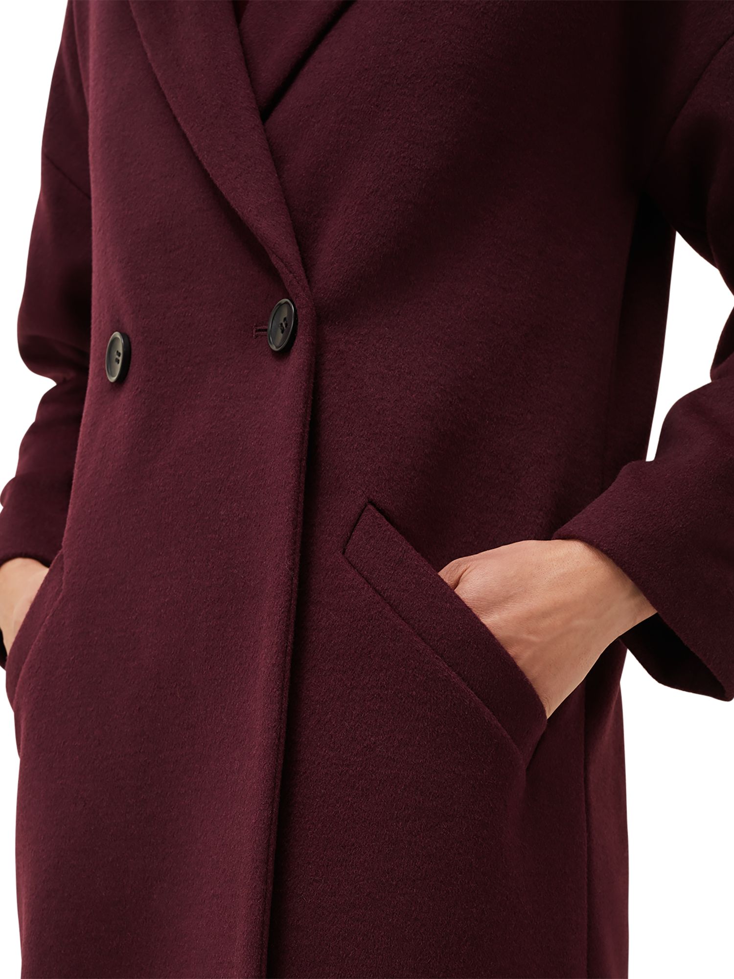 Phase Eight Emery Double Breasted Coat, Port