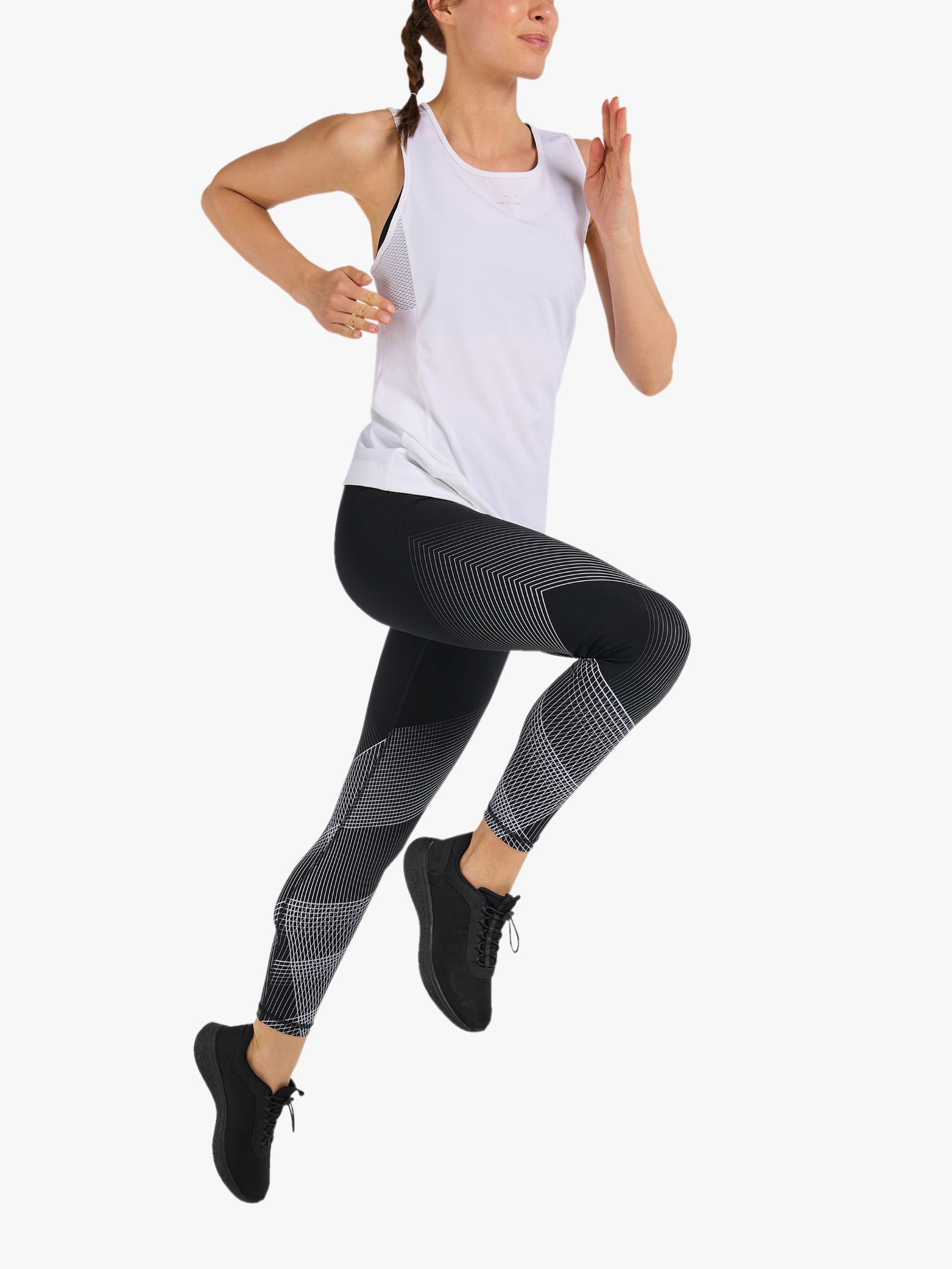 Venice Beach Melrose Leggings, Tech Grid Black at John Lewis & Partners