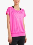 Venice Beach Mia Short Sleeve Gym Top, Pink Sky
