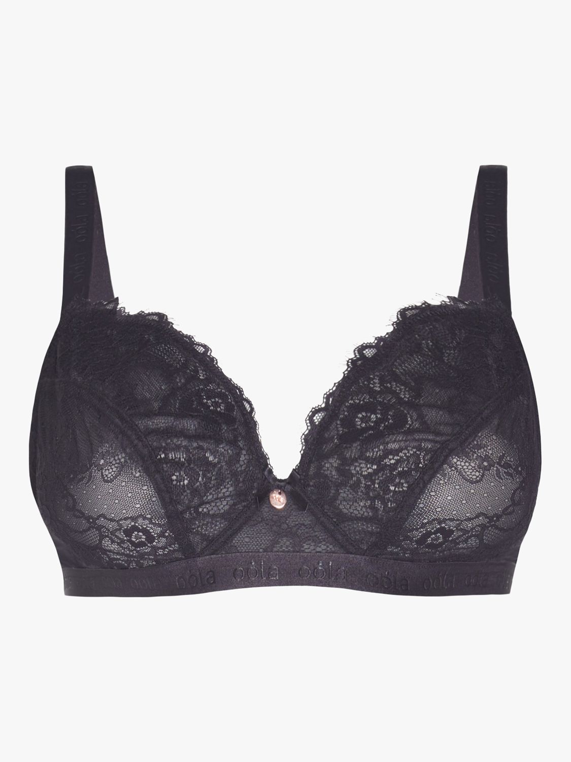 Oola Lingerie Lace and Logo Non Wired Soft Bra at John Lewis